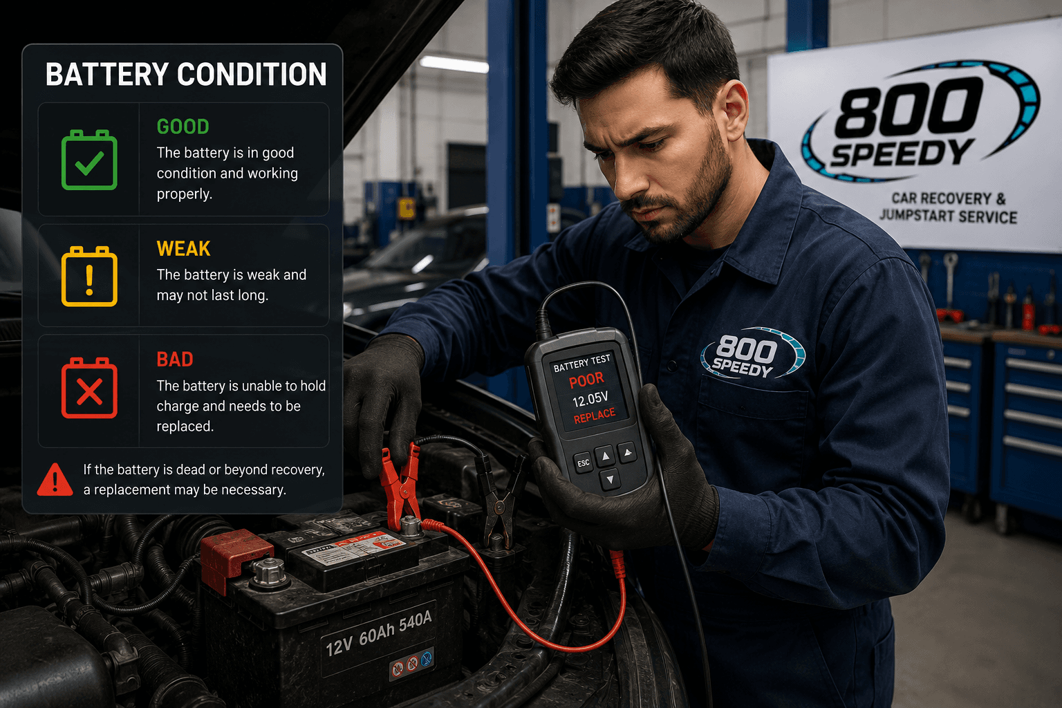 Battery Condition - technician at work