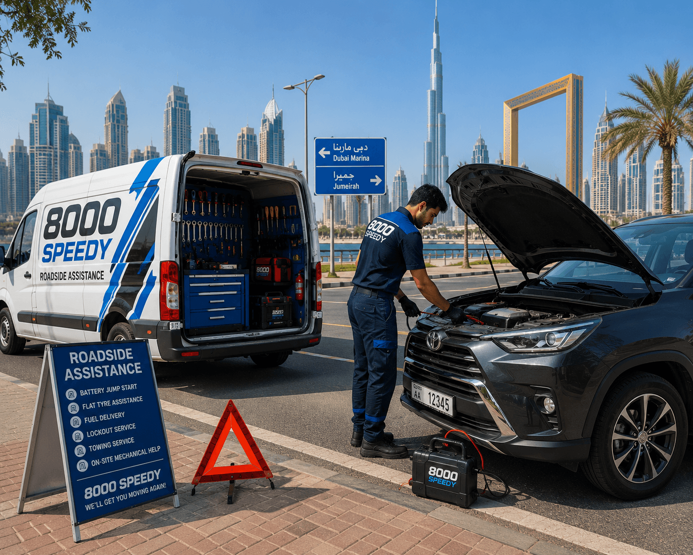 Stuck on the Road? Call Battery Store for 24/7 Roadside Help in Dubai